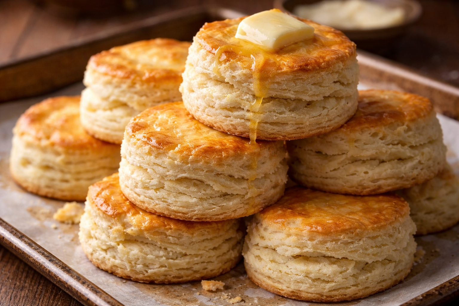 Fluffy Homemade Biscuits With Buttery Layers (30 Minutes)